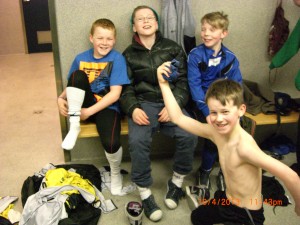 Strákarnir í 5. flokki voru hressir eftir leikina