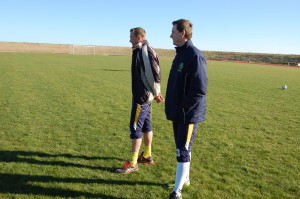 Alli og Júlli eru klárir fyrir leikinn á morgun