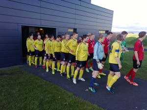 Liðin klár fyrir leikinn í kvöld.