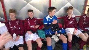 Strákarnir í A voru þreyttir eftir leikinn