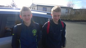 Benni og Siggi voru hressir eftir leikina í dag