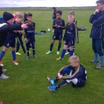 Ölli fer yfir málin í hálfleik.