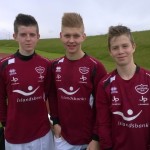 Hilmar, Pétur og Atli voru kátir eftir sigurinn.