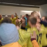 Ægismenn voru kátir eftir leikinn.